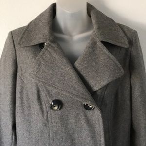 Anne Klein gray wool pea coat